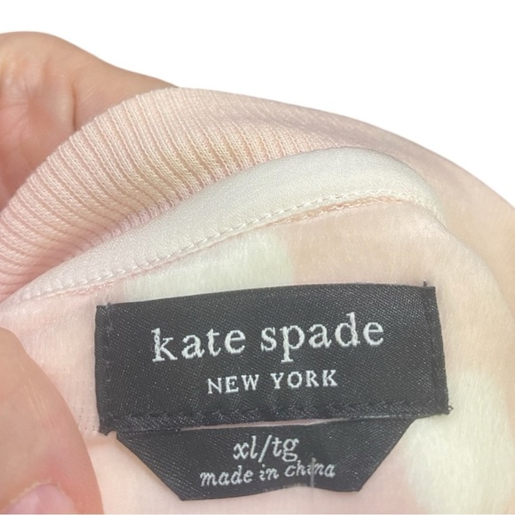 Kate Spade New York Stretch Velour Long Sleeve Joggers Set Pastry Pink Dot Sz XL - Picture 8 of 13